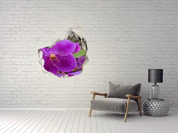 Hole in the wall sticker Orchid flower in a hole in the wall