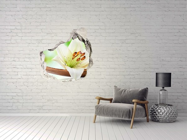 Hole in the wall sticker A floral oasis in concrete