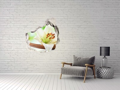 Hole in the wall sticker A floral oasis in concrete