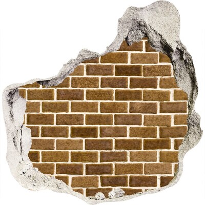 Hole in the wall decal Damaged brick wall