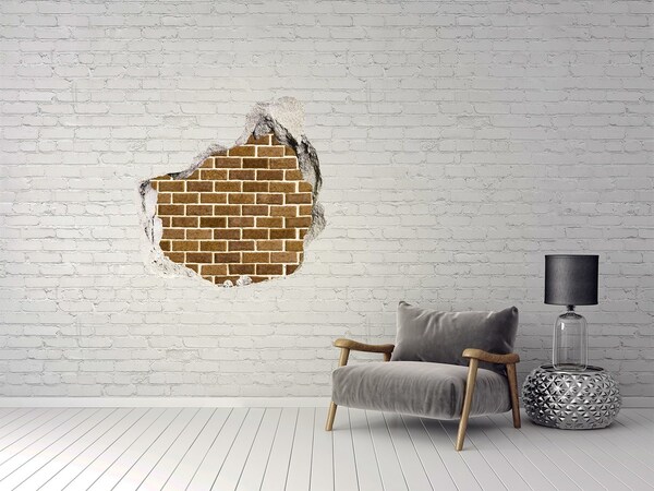 Hole in the wall decal Damaged brick wall