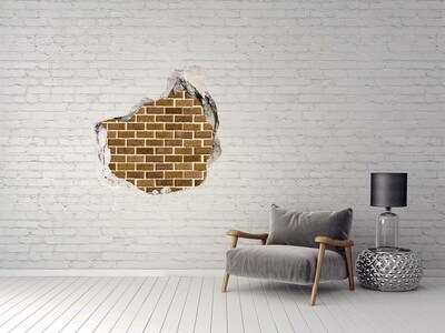 Hole in the wall decal Damaged brick wall