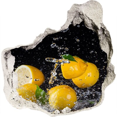 Hole wall sticker Lemon explosion in water