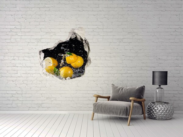 Hole wall sticker Lemon explosion in water