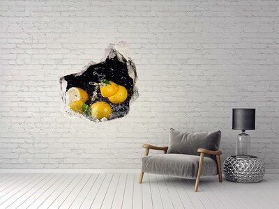 Hole wall sticker Lemon explosion in water