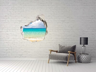 3D wall hole Caribbean Beach Through a Hole in the Wall
