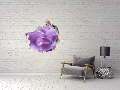 Hole wall sticker A floral oasis in concrete