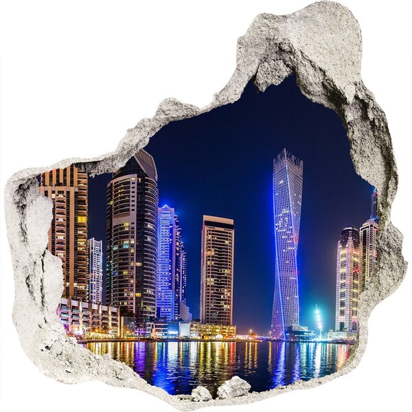 Hole wall sticker Dubai's modern skyline