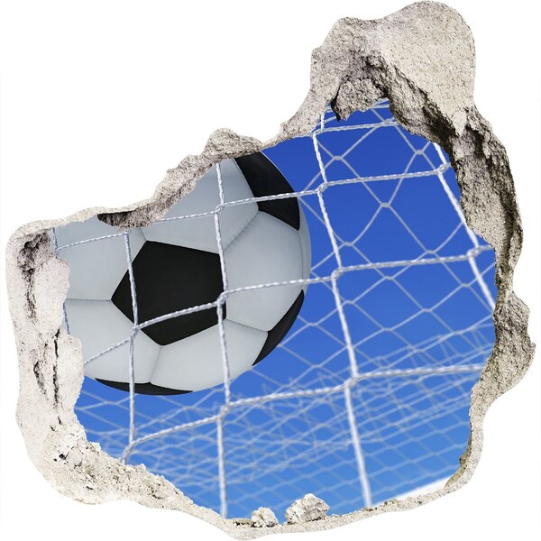 3D wall hole wallpaper Ball in the goal