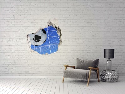 3D wall hole wallpaper Ball in the goal