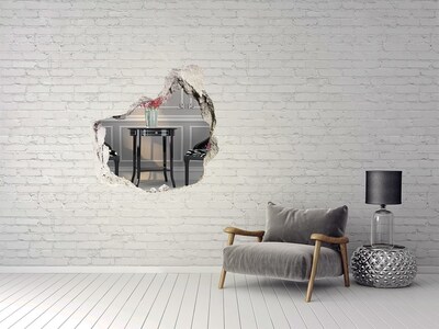 Hole wall sticker A golden table in an elegant interior