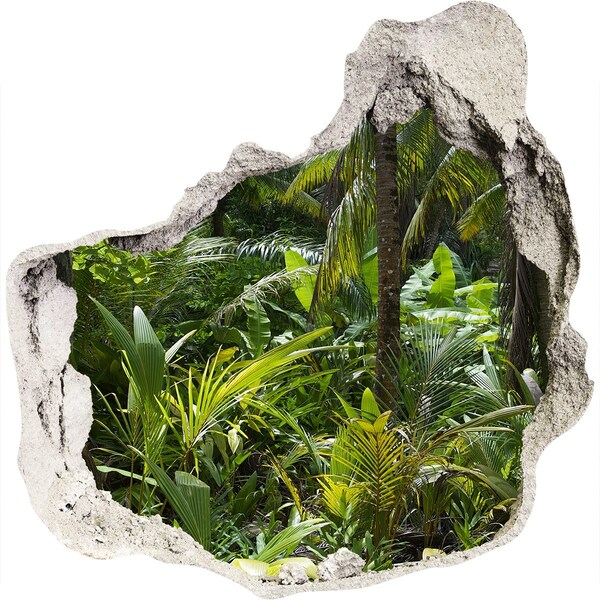 3D wall hole Tropical jungle behind the wall