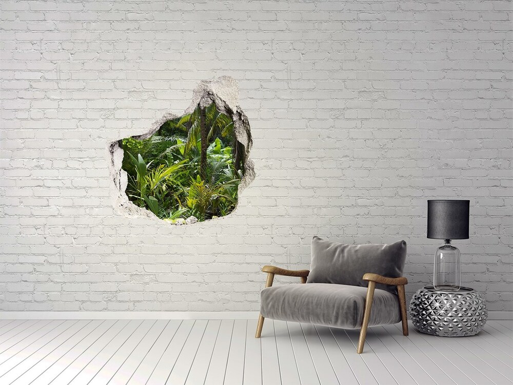 3D wall hole Tropical forest