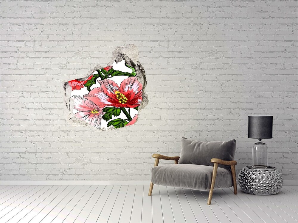 Hole wall sticker Hibiscus