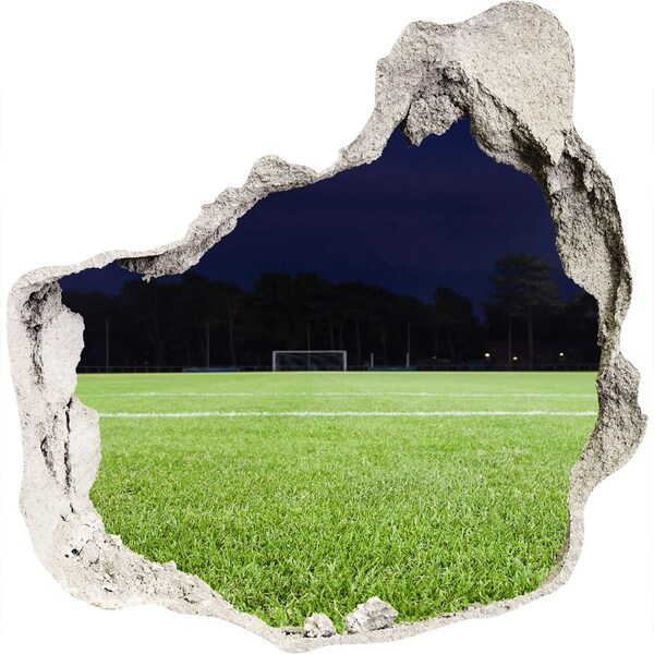Hole in the wall sticker Football pitch at night