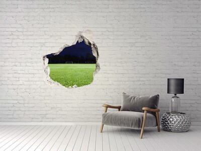 Hole in the wall sticker Football pitch at night