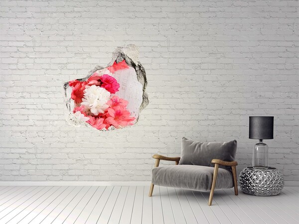 3D wall hole wallpaper A floral oasis behind the wall