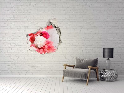 3D wall hole wallpaper A floral oasis behind the wall