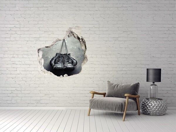 Hole wall sticker Boxing gloves