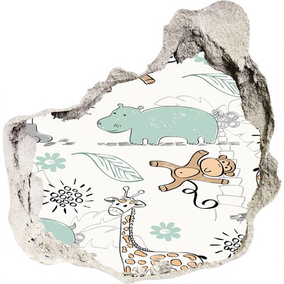 Hole wall sticker Animals