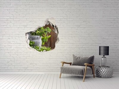 Hole in the wall decal A green garden in a concrete hole