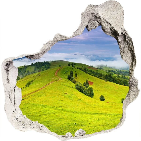 Hole in the wall decal Green Hills in the Clouds