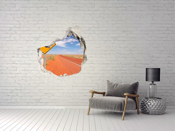 Hole in the wall sticker Road in the desert