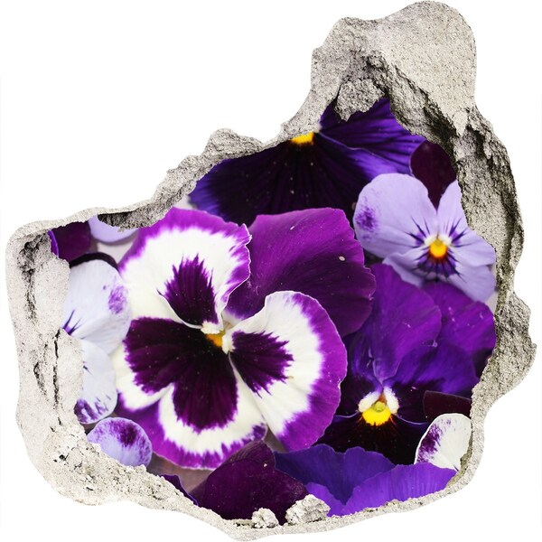 Hole in the wall sticker Pansies