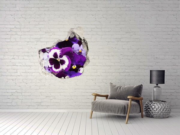 Hole in the wall sticker Pansies