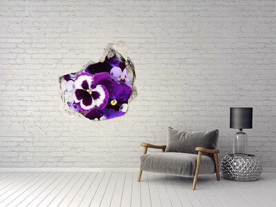 Hole in the wall sticker Pansies