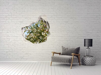 3D wall hole wallpaper Olive tree in the sunlight