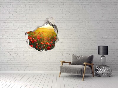 Hole in the wall decal Floral landscape in the meadow
