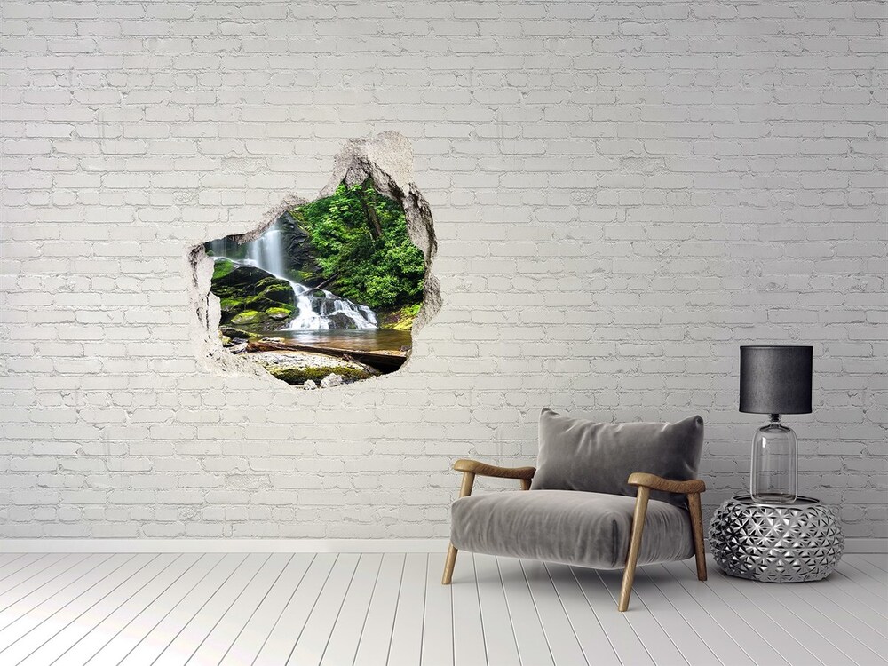 Hole in the wall decal Waterfall in the forest