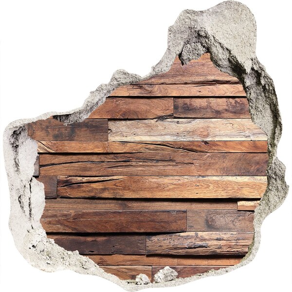 Hole in the wall decal Wooden wall in a hole
