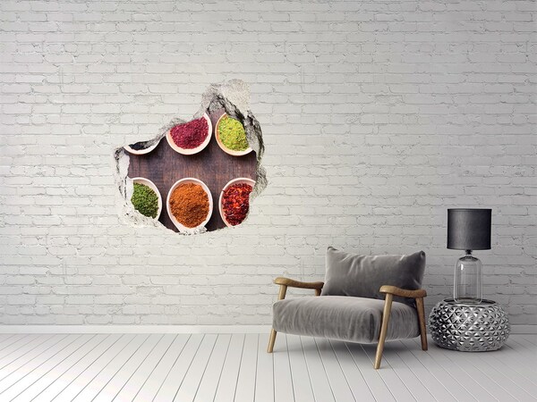 Hole wall sticker Colorful spices