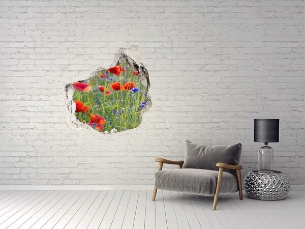 Hole wall sticker Field flowers