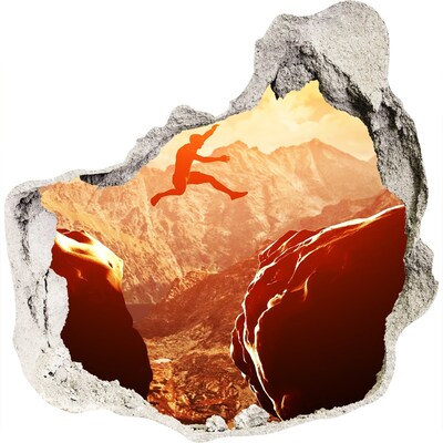 Hole wall sticker Jump into the abyss