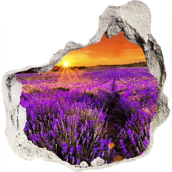 Hole wall sticker Lavender field at sunset