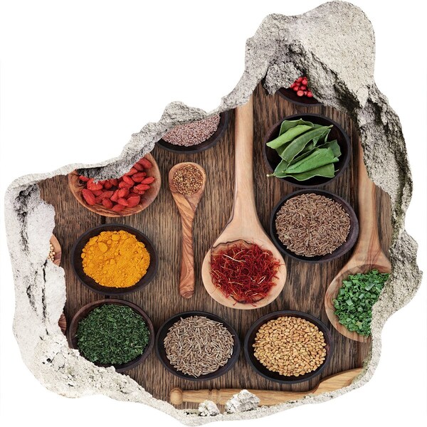 Hole wall sticker Spices from around the world