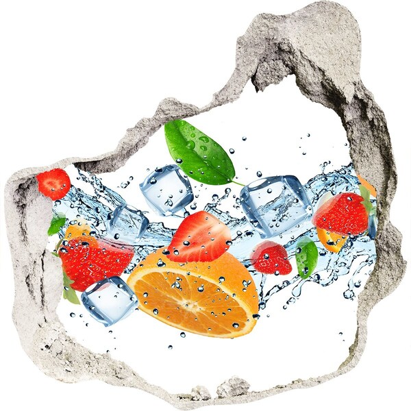Hole wall sticker Fruit cocktail in a water explosion