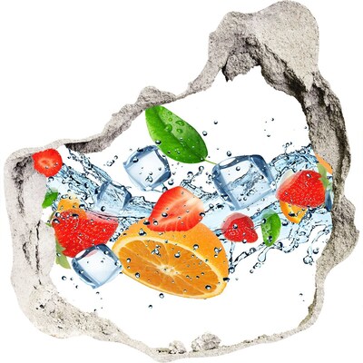 Hole wall sticker Fruit cocktail in a water explosion