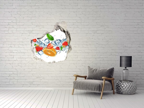 Hole wall sticker Fruit cocktail in a water explosion