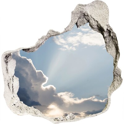 3D wall hole Clouds in the sky