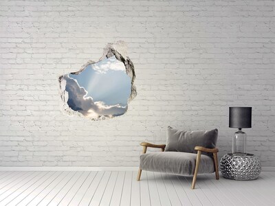 3D wall hole Sky with sun rays