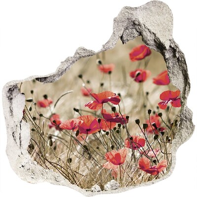 Hole wall sticker A floral paradise among concrete