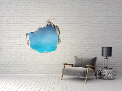 3D wall hole Sky over the ocean