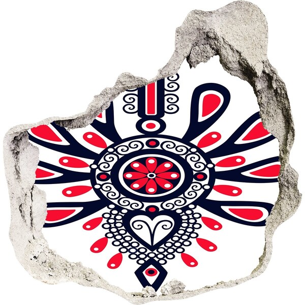 Hole in the wall sticker Colorful ethnic pattern in a hole in the wall