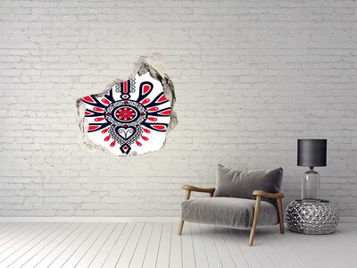 Hole in the wall sticker Colorful ethnic pattern in a hole in the wall