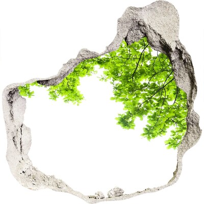 Hole in the wall sticker A green oasis behind the wall