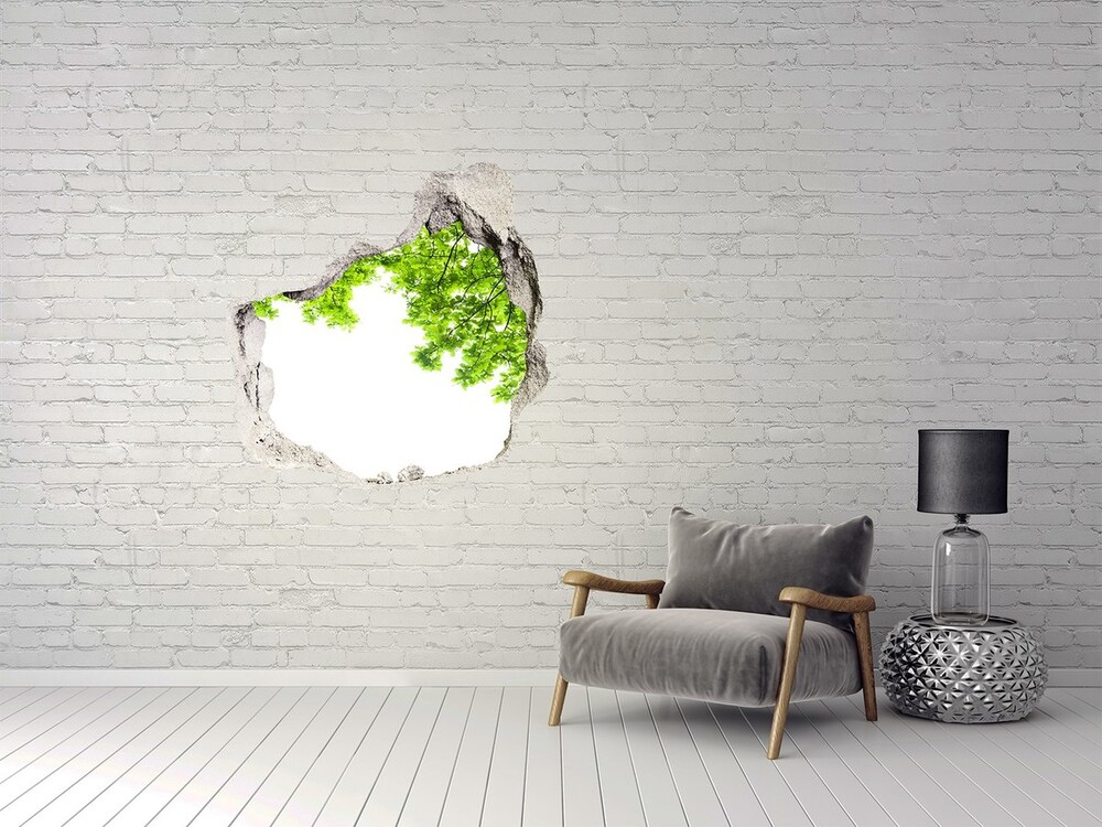 Hole in the wall sticker Oak leaves